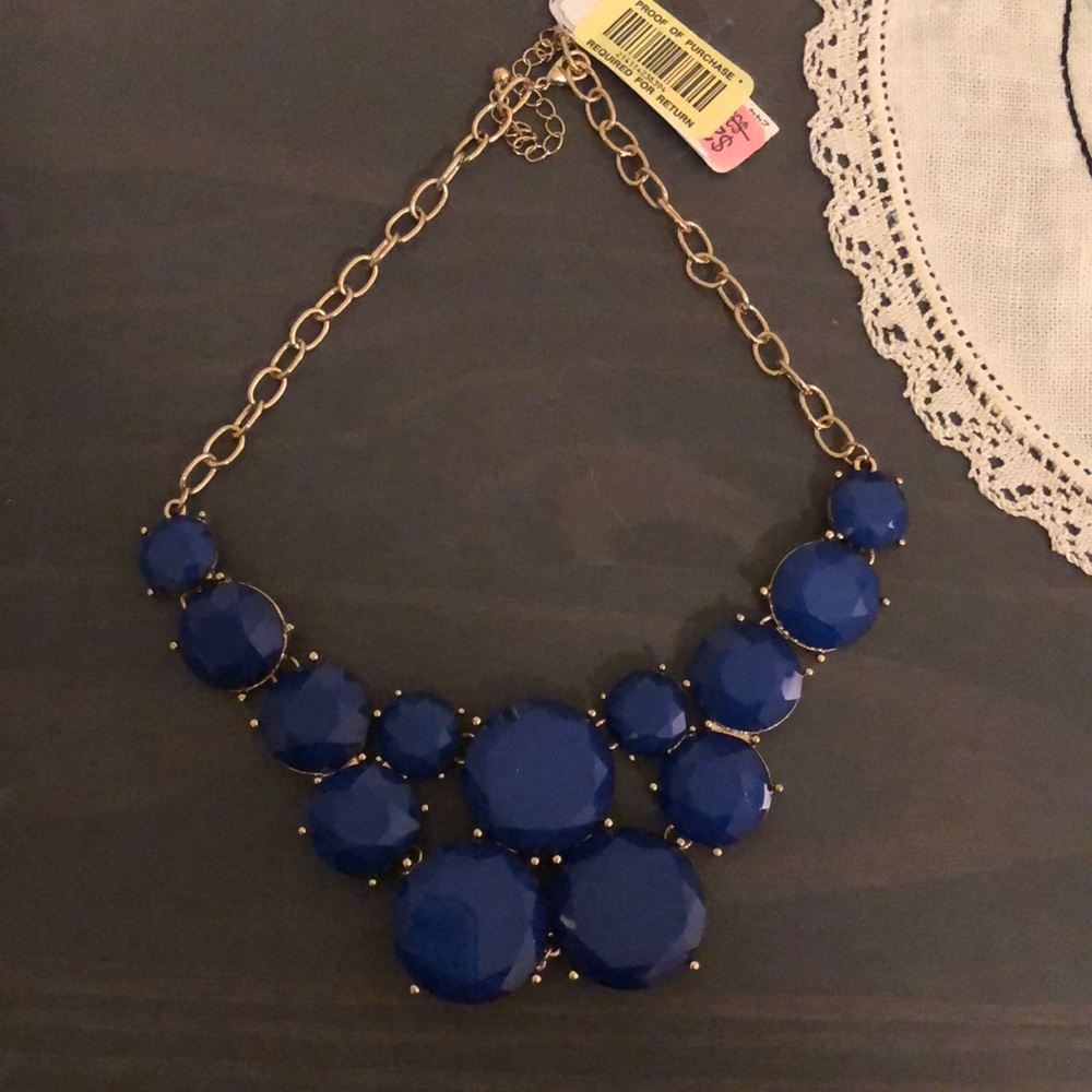 Blue and gold costume necklace NWT Dillard’s
